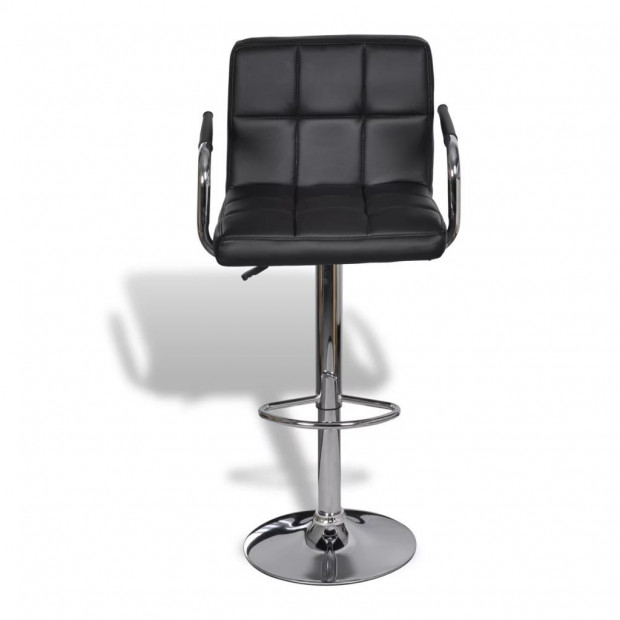 New Bar Stools 2 Pcs Black Faux Leather Image 4