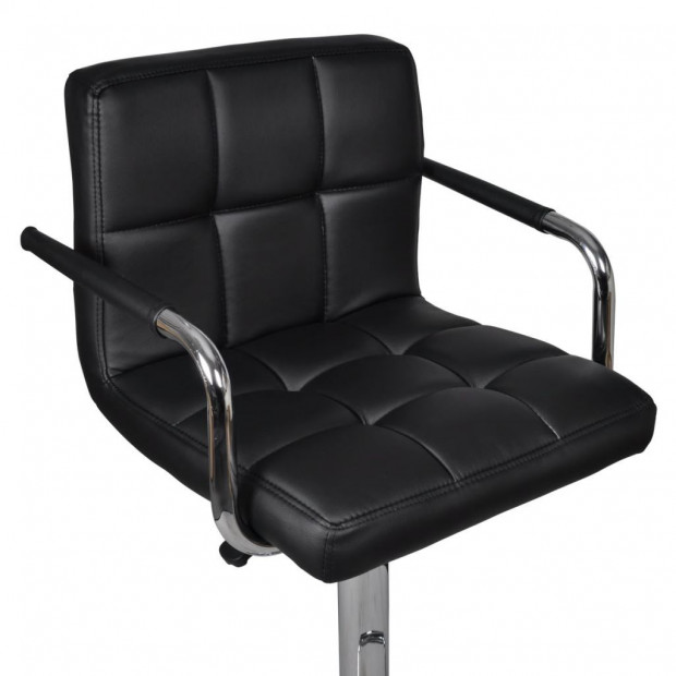 New Bar Stools 2 Pcs Black Faux Leather Image 6