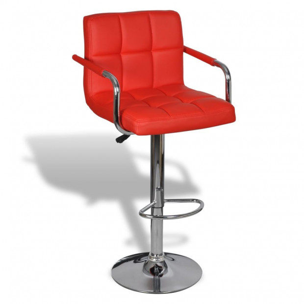 Bar Stools 2 Pcs Red Faux Leather Image 3