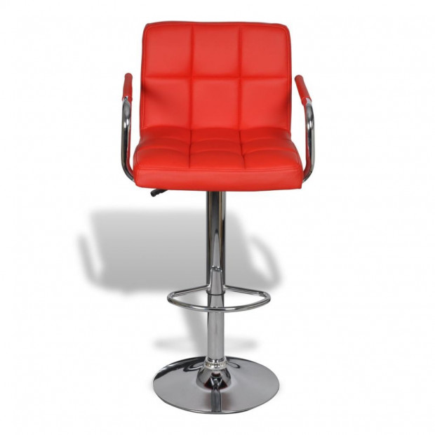 Bar Stools 2 Pcs Red Faux Leather Image 4