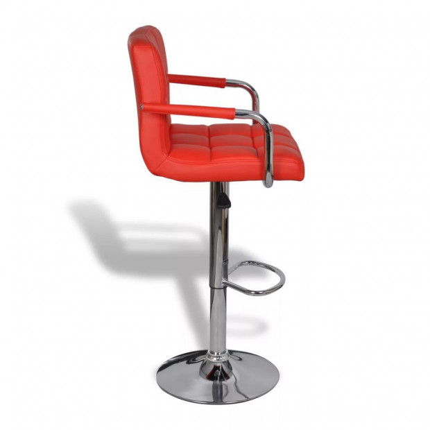 Bar Stools 2 Pcs Red Faux Leather Image 5