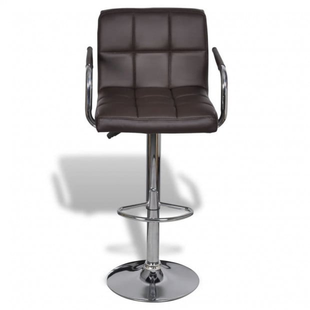 New Bar Stools 2 Pcs Brown Faux Leather Image 4