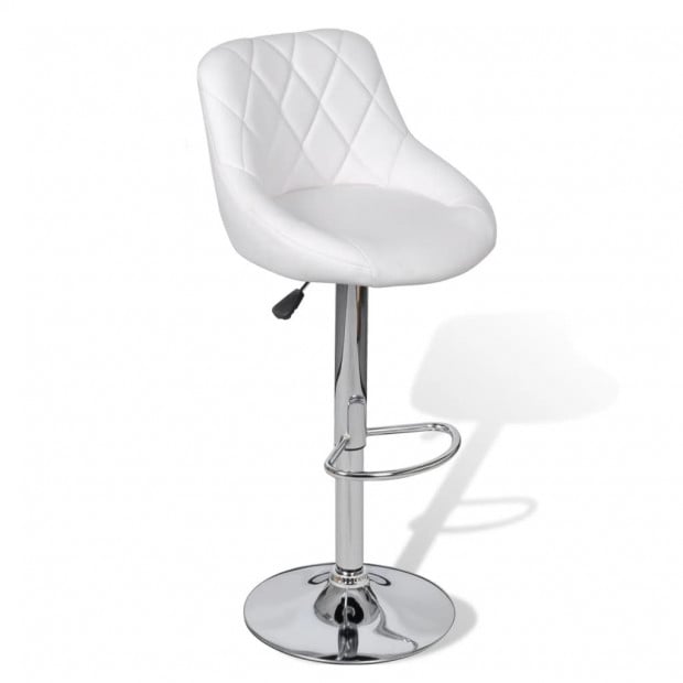 New Bar Stools 2 Pcs White Faux Leather Image 3