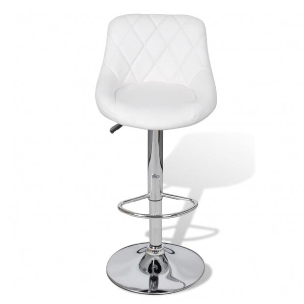 New Bar Stools 2 Pcs White Faux Leather Image 4