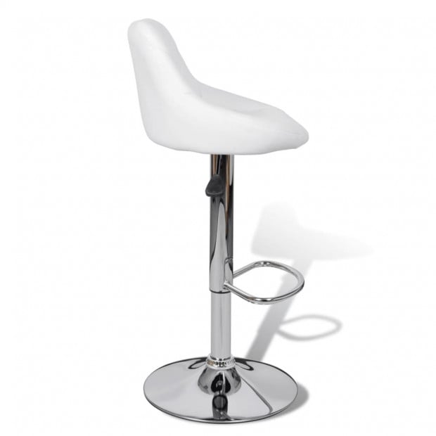 New Bar Stools 2 Pcs White Faux Leather Image 5