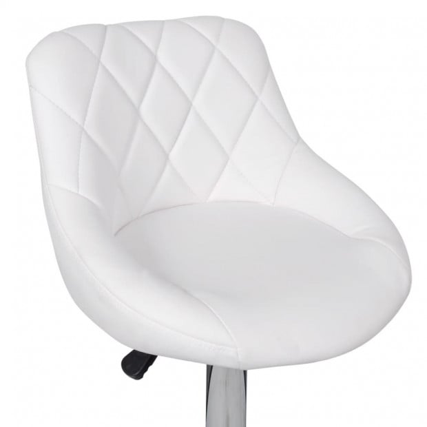 New Bar Stools 2 Pcs White Faux Leather Image 6