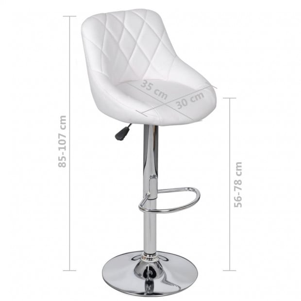 New Bar Stools 2 Pcs White Faux Leather Image 8