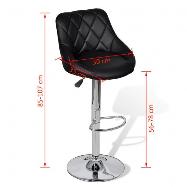 Bar Stools 2 Pcs Black Faux Leather Image 8