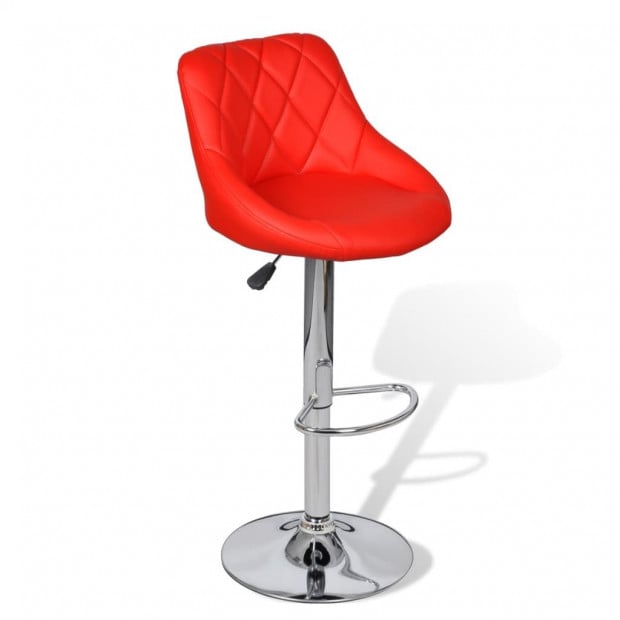 Bar Stools 2 Pcs Red Faux Leather Image 3