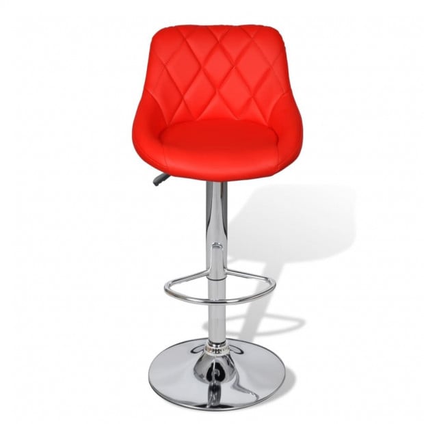 Bar Stools 2 Pcs Red Faux Leather Image 4