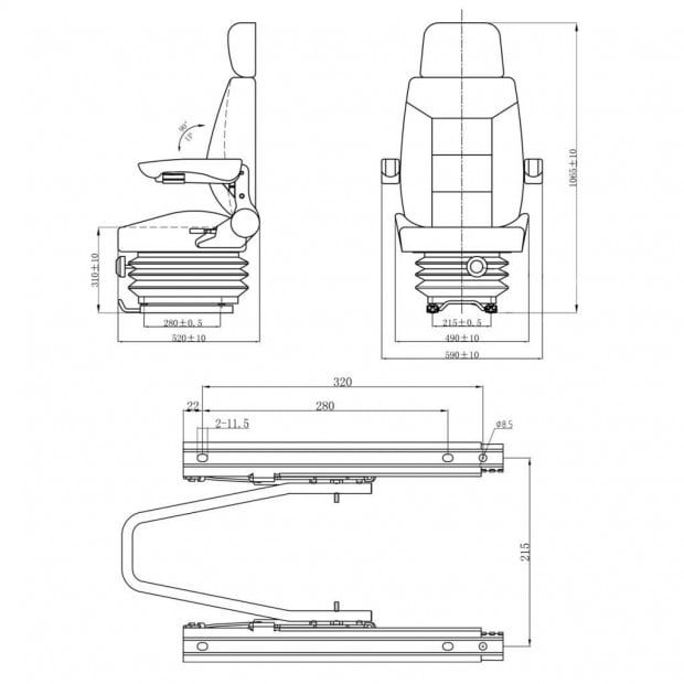 Tractor Seat With Suspension Image 8