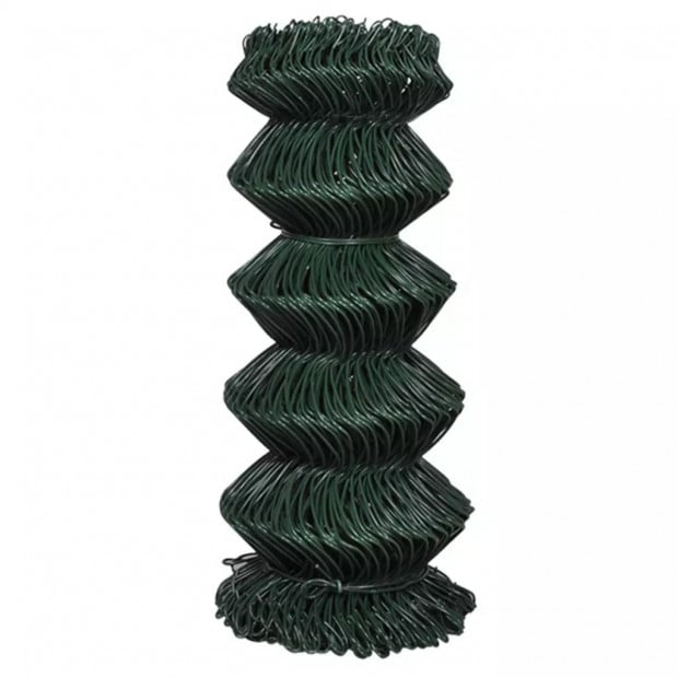 Chain Link Fence Galvanised Steel 0.8x15 M Green Image 3