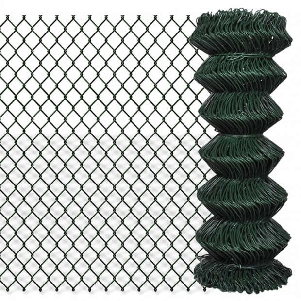140344 Chain Link Fence Steel 1x15 M Green