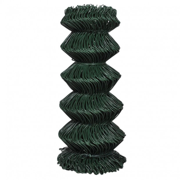 Chain Link Fence Galvanised Steel 0.8x25 M Green Image 3