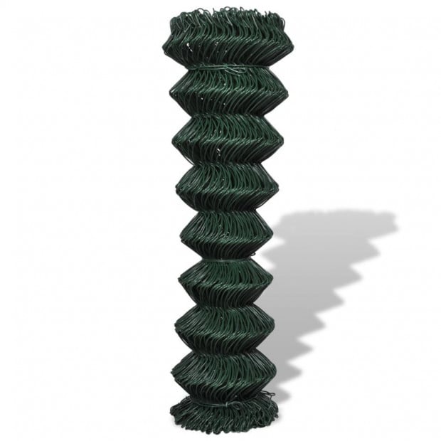 Chain Link Fence Galvanised Steel 1.5x25 M Green Image 3