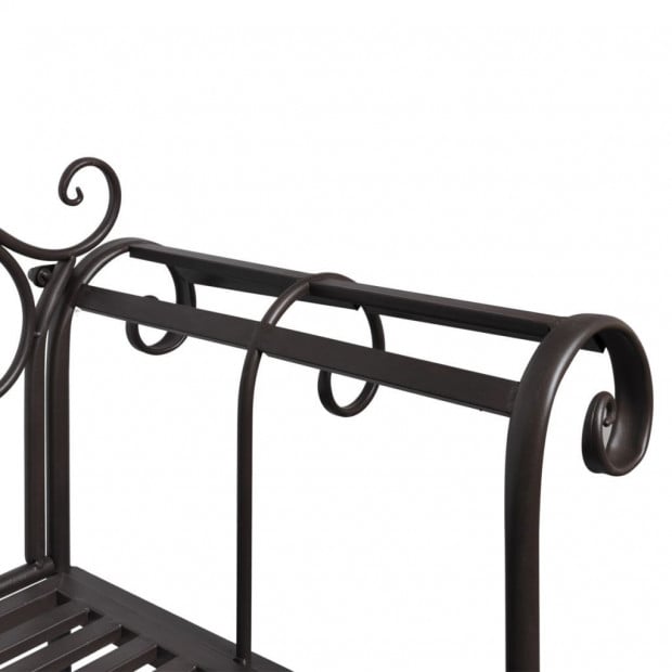 Garden Bench 132 Cm Steel Antique Brown Image 3