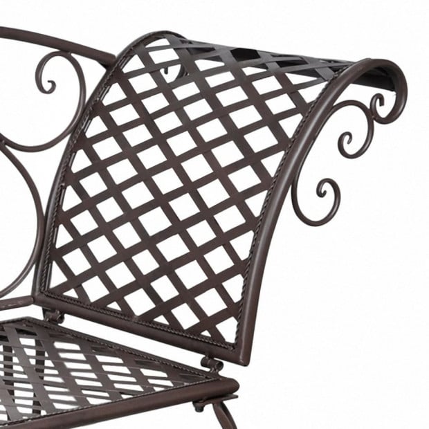 Garden Chaise Lounge 128 Cm Steel Antique Brown Image 3