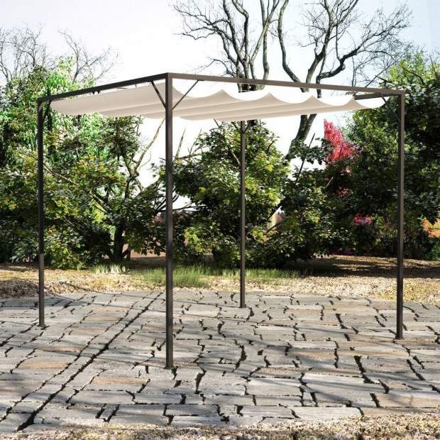 Garden Gazebo With Retractable Roof Canopy Image 2