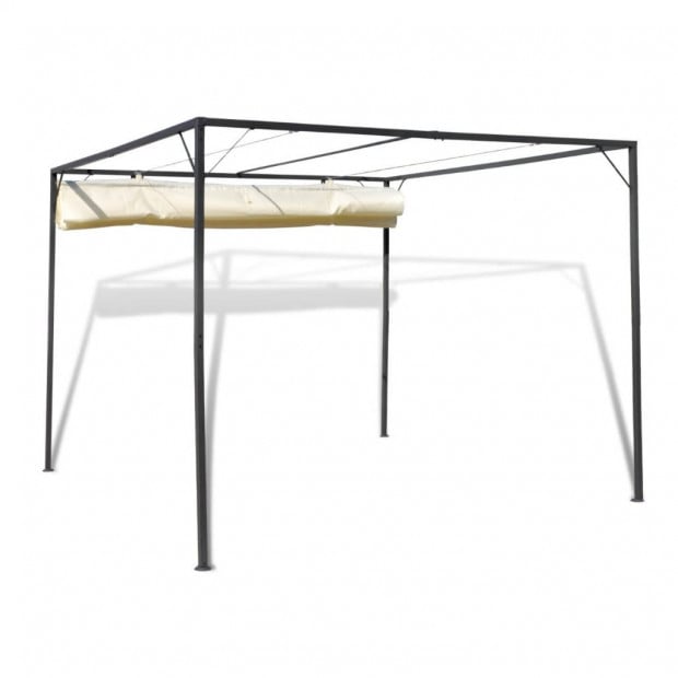 Garden Gazebo With Retractable Roof Canopy Image 4