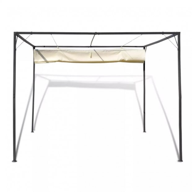 Garden Gazebo With Retractable Roof Canopy Image 5