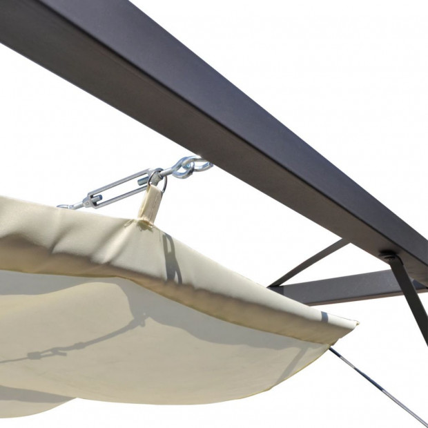 Garden Gazebo With Retractable Roof Canopy Image 6