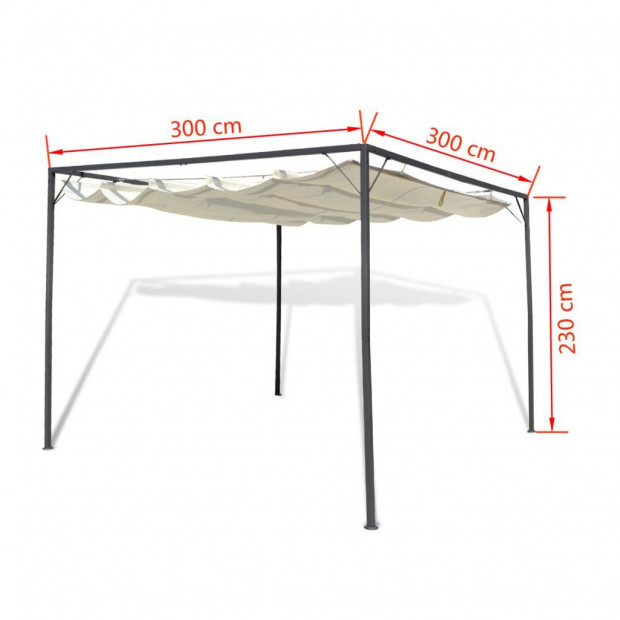 Garden Gazebo With Retractable Roof Canopy Image 7