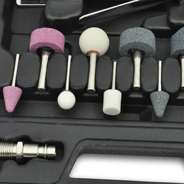16 Piece 1/4 Inches Air Die Grinder And Stone Kit Set Image 3