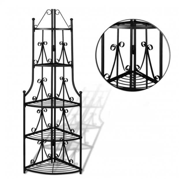 Corner Plant Rack Black Image 4