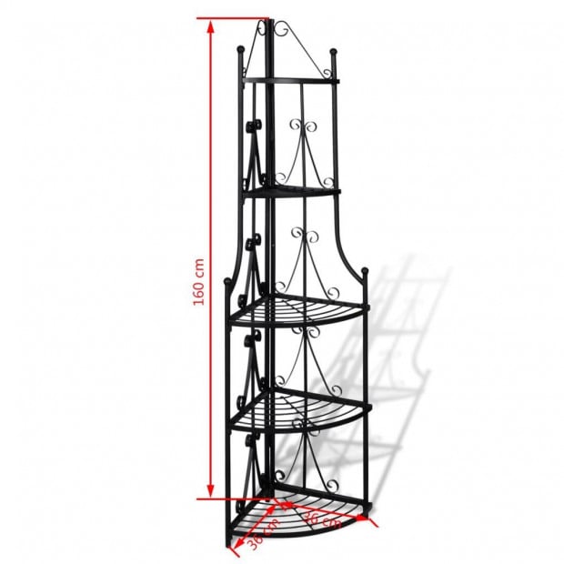 Corner Plant Rack Black Image 5