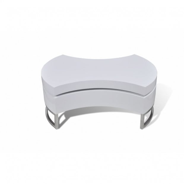Coffee Table Shape-adjustable High Gloss White Image 5