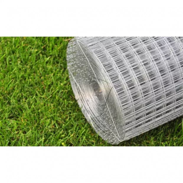 Galvanised Steel Wire Fence 10x1 M Silver Image 4