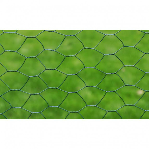 Chicken Wire Fence Galvanised With Pvc Coating 25x1 M Green Image 3