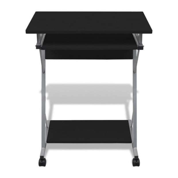 Computer Desk Pull Out Tray Furniture Office Student Table Black Image 2