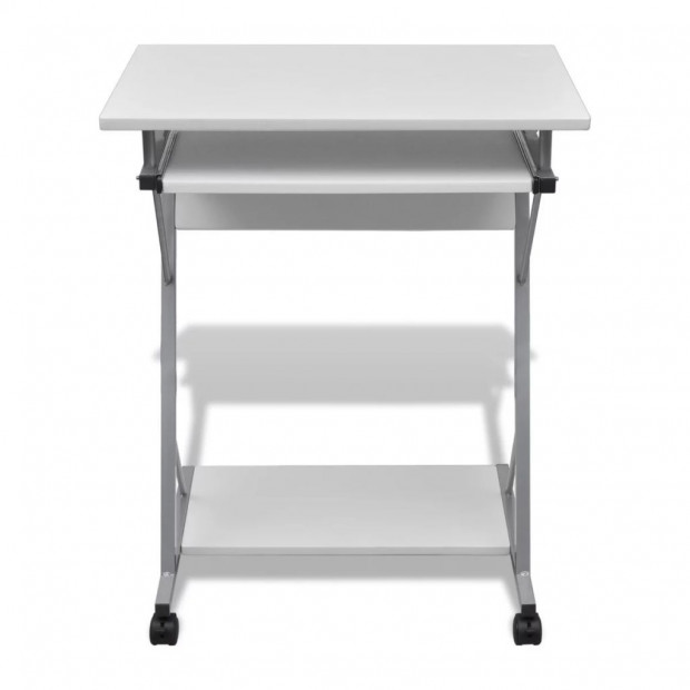 Computer Desk Pull Out Tray White Furniture Office Student Table Image 2