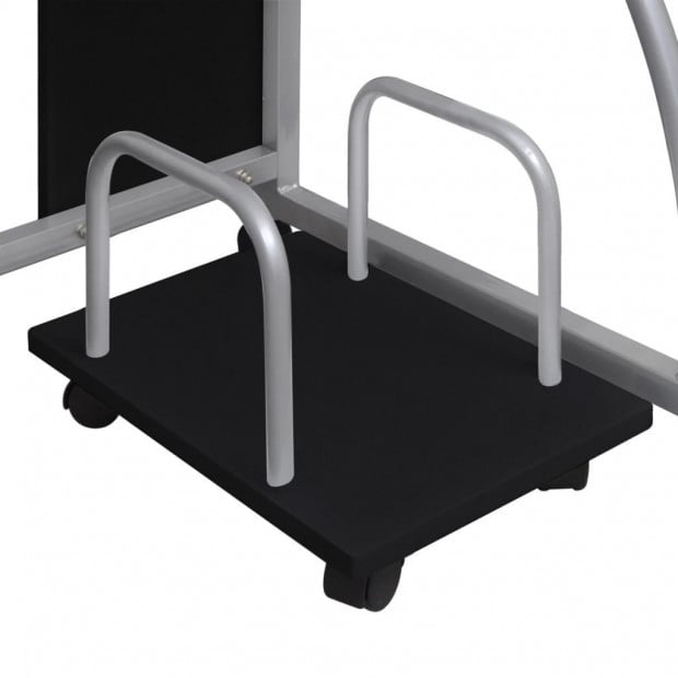Mobile Computer Desk With Pull Out Tray Black Image 4