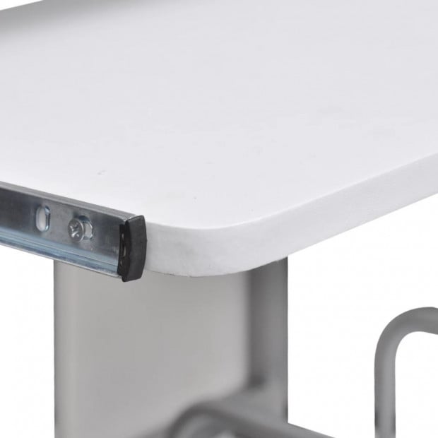 Mobile Computer Desk Pull Out Tray White Office Student Table Image 3