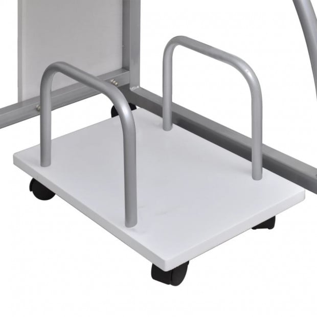 Mobile Computer Desk Pull Out Tray White Office Student Table Image 4