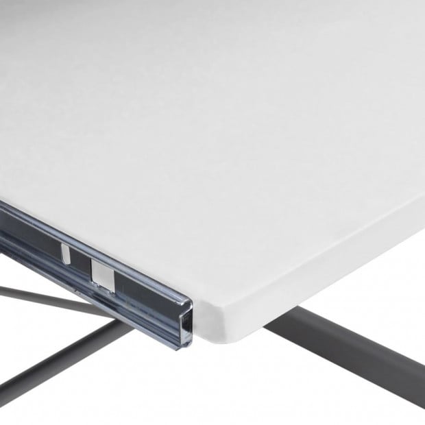 Computer Desk Workstation With Pull Out Keyboard Tray White Image 5