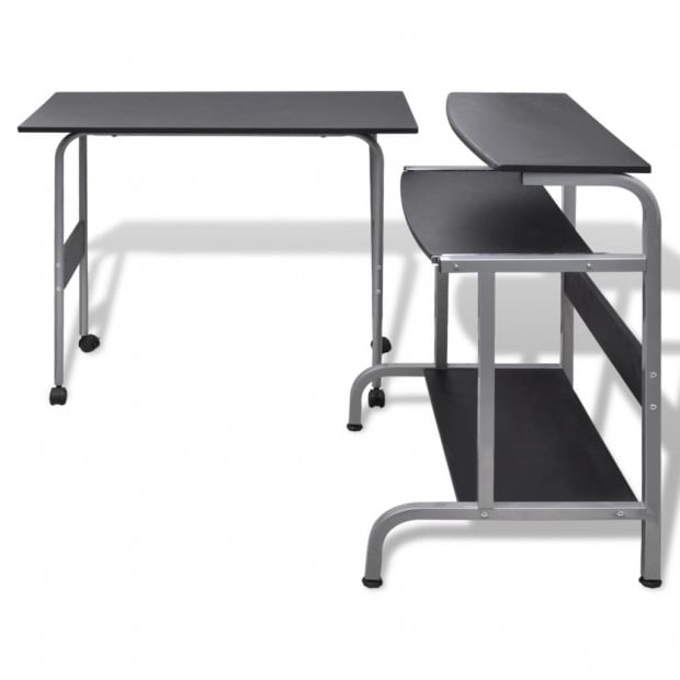 Computer Desk Adjustable Workstation Black Image 3