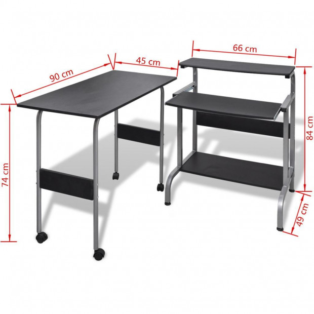 Computer Desk Adjustable Workstation Black Image 6