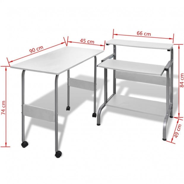 Computer Desk Adjustable Workstation White Image 6