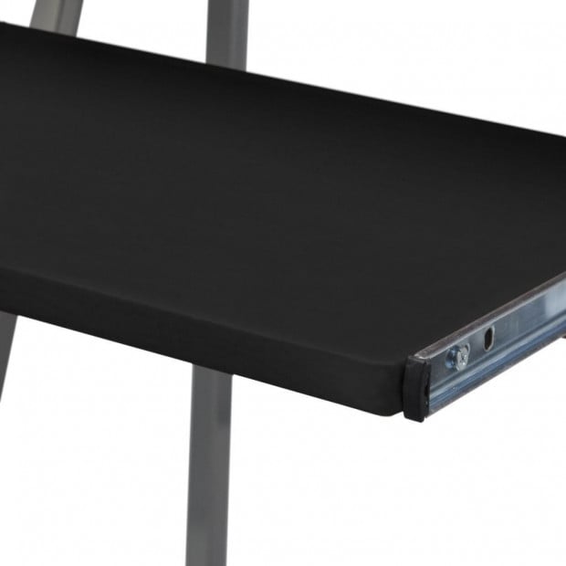 Computer Desk With Pull Out Keyboard Tray Black Image 3