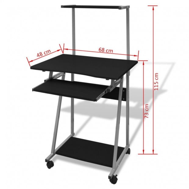 Computer Desk With Pull Out Keyboard Tray Black Image 4