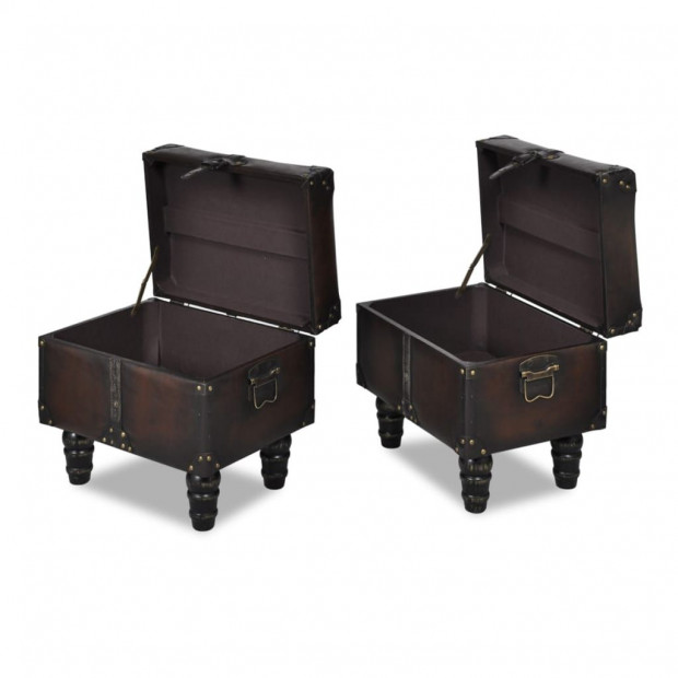 Storage Bench Set 3 Pcs Brown Image 7