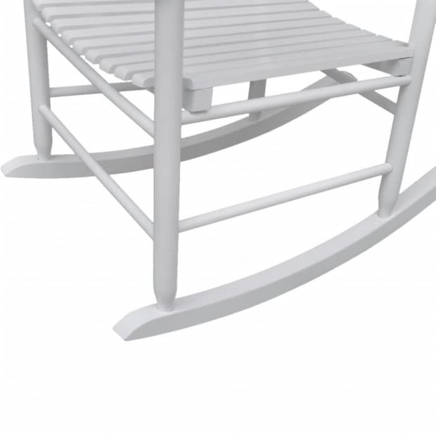 Rocking Chair With Curved Seat White Wood Image 3
