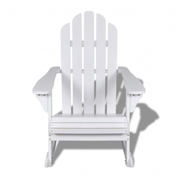 Garden Rocking Chair Wood White Image 2