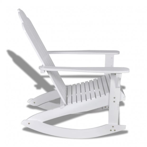Garden Rocking Chair Wood White Image 3