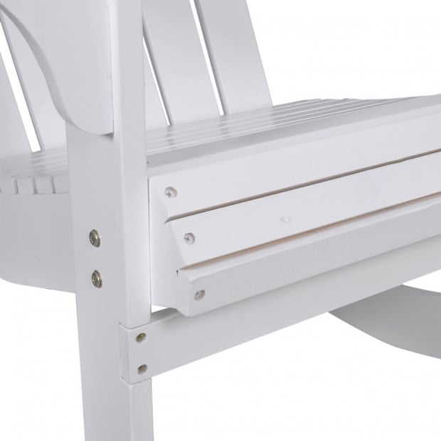 Garden Rocking Chair Wood White Image 4