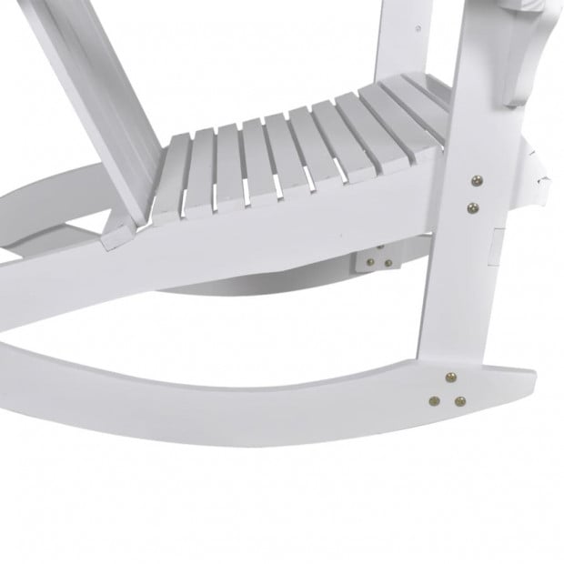 Garden Rocking Chair Wood White Image 5