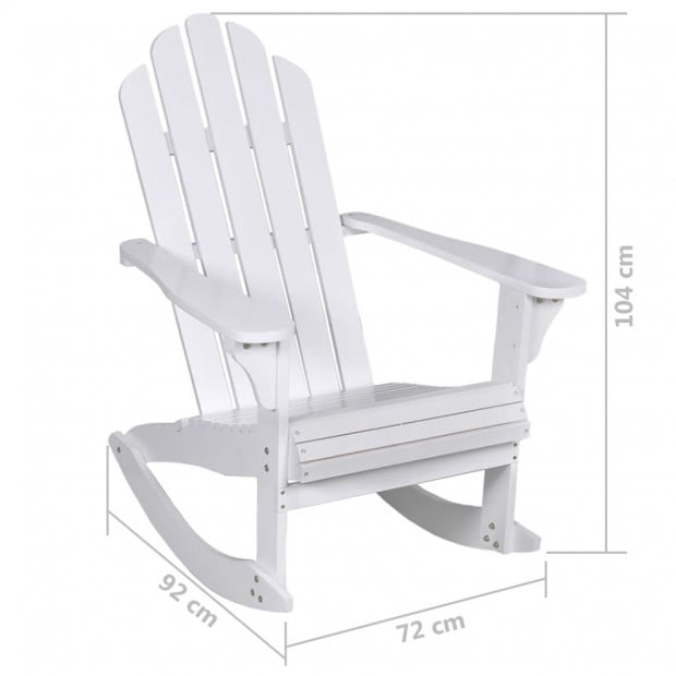 Garden Rocking Chair Wood White Image 6